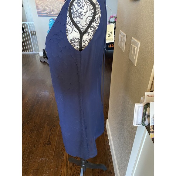 NWT Max Studio M dress navy blue size medium M Med sleeveless Mermaid Scales New - Picture 7 of 14